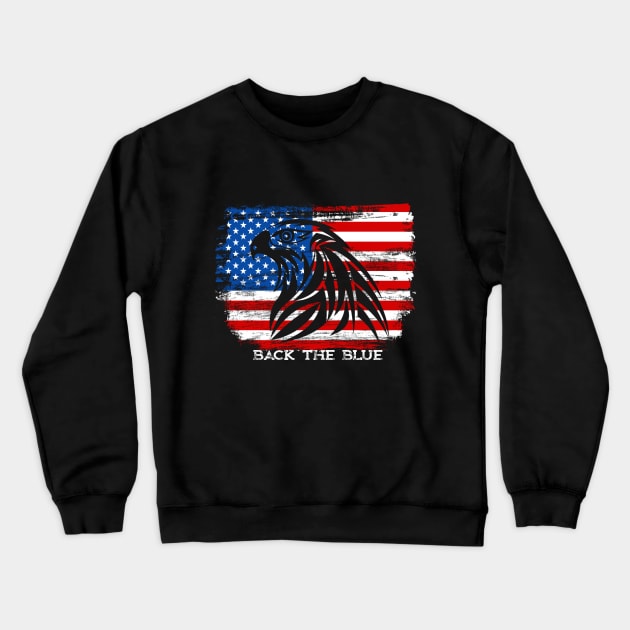 Back the Blue Police Supporter Officer Crewneck Sweatshirt by shirtontour